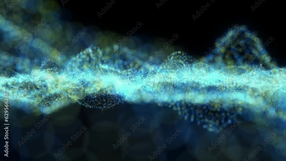 Abstract Motion Digital Particles and Lights Background. AI and Cyber Technology Concept. Abstract Motion Digital Particles and Lights Background. AI and Cyber Technology Concept.