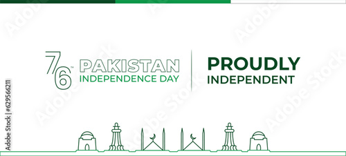 Pakistan Independence Day Banner with Design