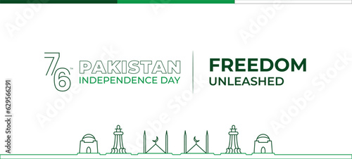 Pakistan Independence Day Banner with Design