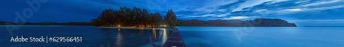 Panoramic view over Carp Island pier in Palau