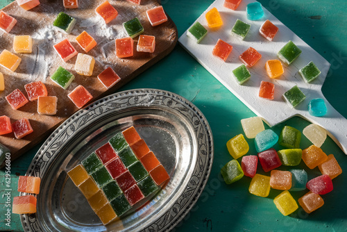 Photography Turkish Coffee and Colorful Turkish Delights Photo, Üsküdar Istanbul, Turkey (Tu
