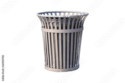Plastic trash bin, dustbin black sphere shape isolated on cutout PNG. Waste collection equipment in the park. Global warming. Beautiful modern design. Made of good quality plastic, not rusty.