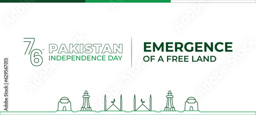 Pakistan Independence Day Banner with Design