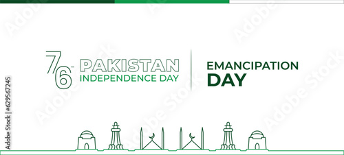 Pakistan Independence Day Banner with Design