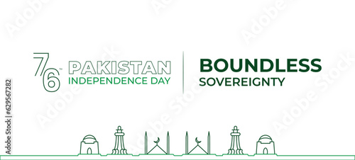 Pakistan Independence Day Banner with Design