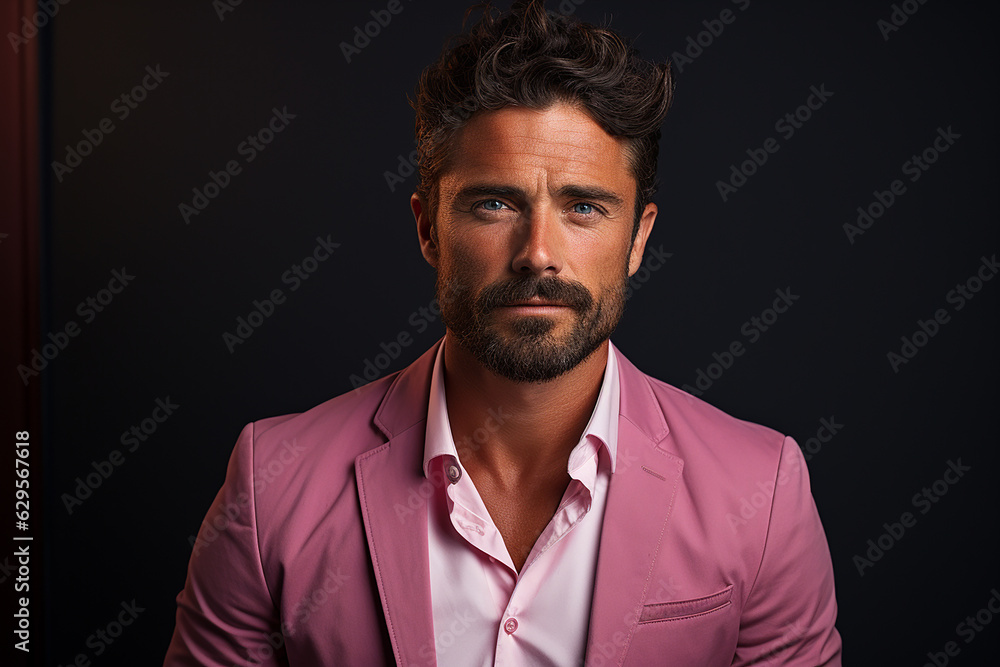 Generative ai studio portrait of handsome gorgeous man on color background Generative ai studio portrait of handsome gorgeous man on color background