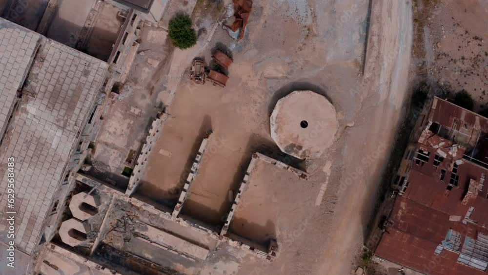 Old factory in ruin - Drone flight - Sardinia Old factory in ruin - Drone flight - Sardinia