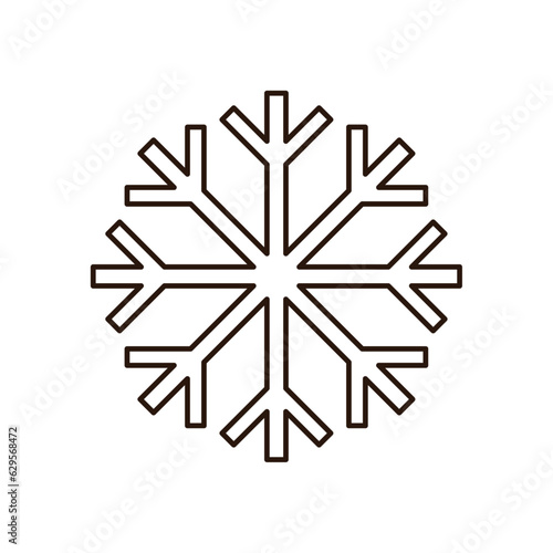 Snowflake icon isolated on a white background. Vector illustration. 