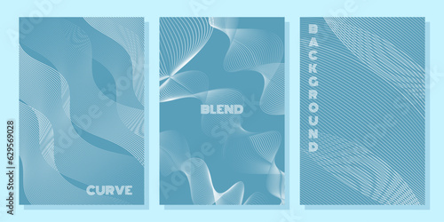 Modern cover design set. White abstract line pattern in monochrome colors. Premium white wavy vector template for business page background, certificate, brochure, notebook