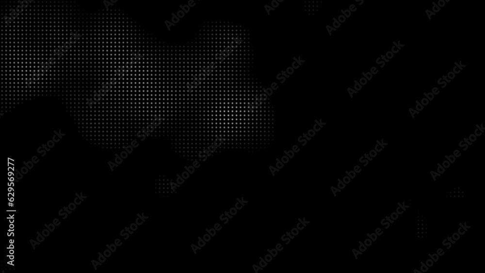  Animated abstract technology dark background random dots and grid 4K.