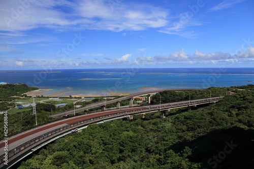 Scenery of  Nirai Kanai Bridge  in Okinawa Prefecture  Japan