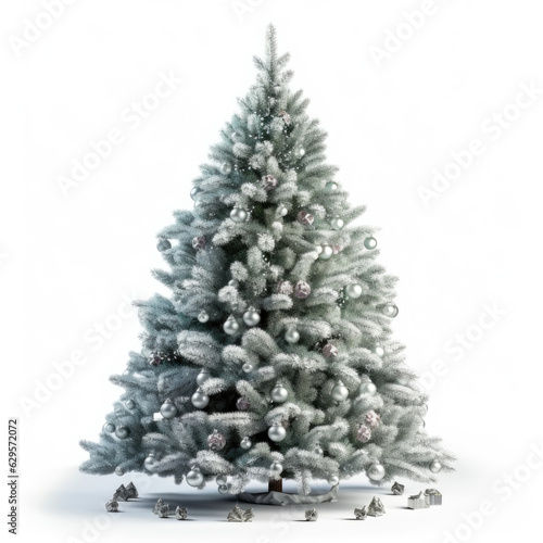 Christmas tree, isolated on white background.Merry Christmas