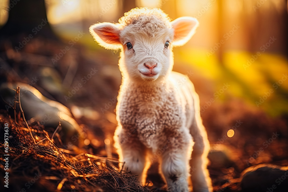 Tiny Adorable Wonder: Dreamy Tilt-Shift Baby Goat. Generated AI