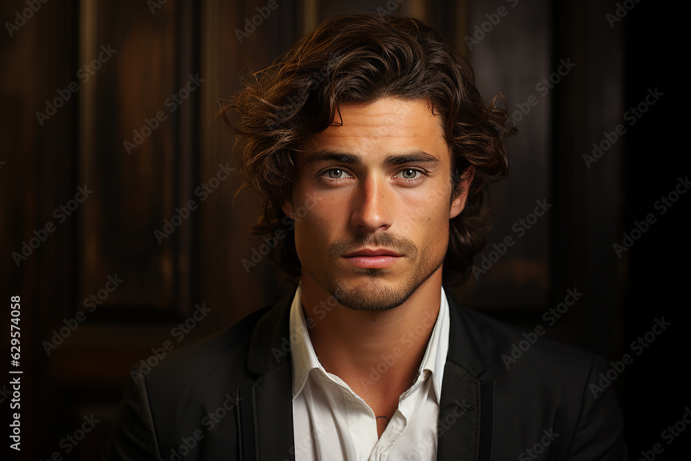 custom made wallpaper toronto digitalGenerative ai studio portrait of handsome gorgeous man on color background