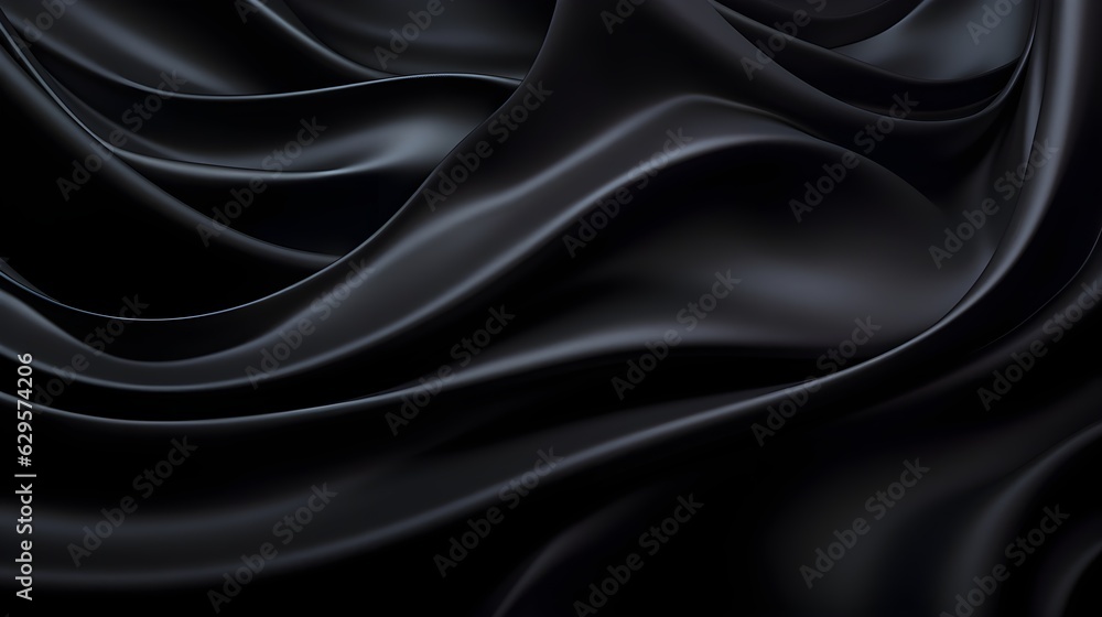 Obraz premium Black silk texture created with Generative AI technology