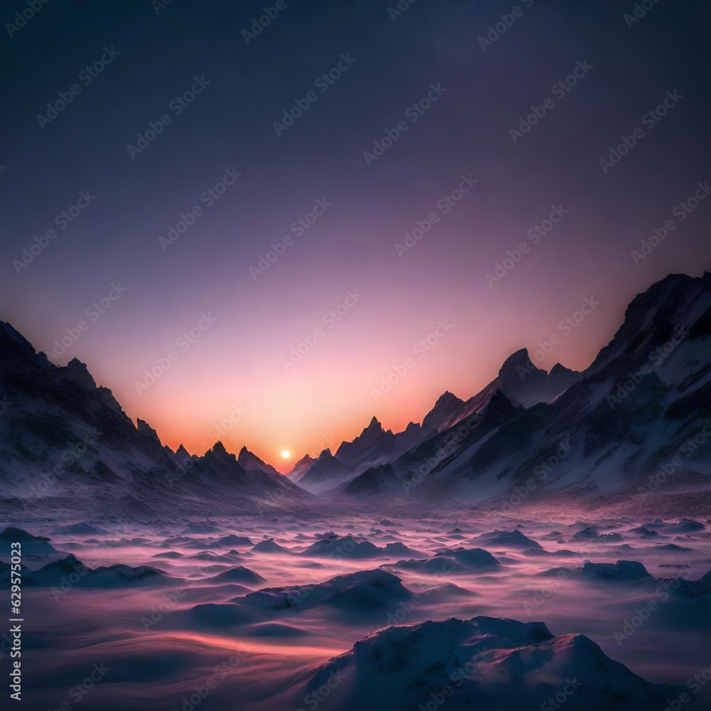 sunrise in mountains