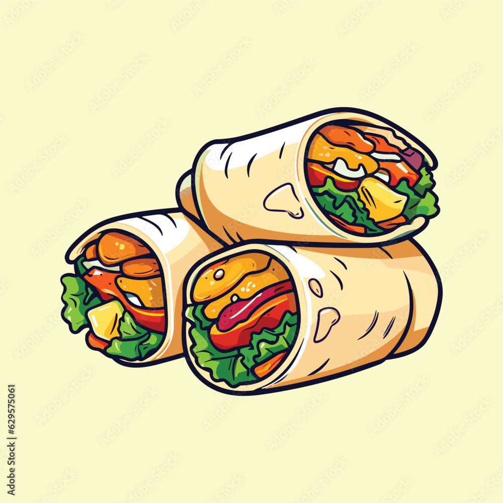 wraps clip art illustration for menu, poster, web wraps clip art illustration for menu, poster, web