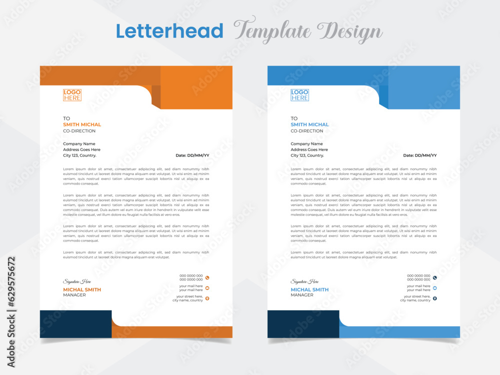 professional letterhead template design with wave shapes professional letterhead template design with wave shapes