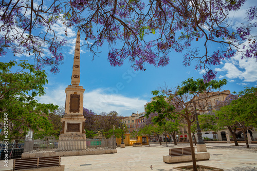 Plaza de la Merced public square and Torrijos monument in Malaga photo