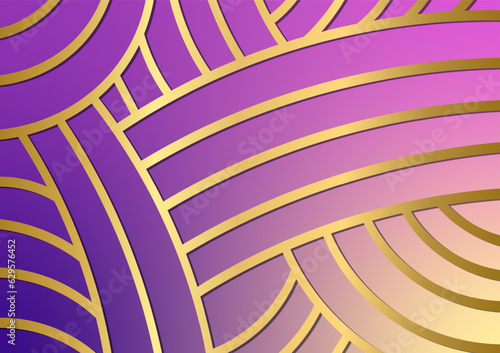 Abstract premium modern gold line curve luxury purple background