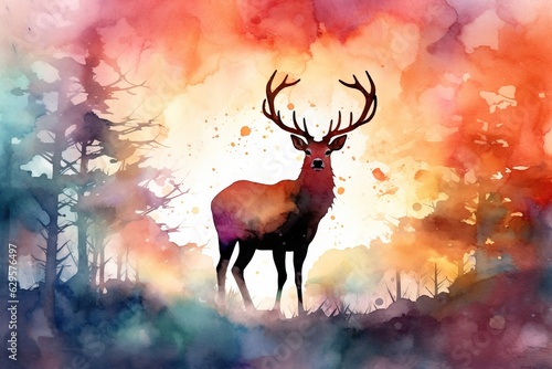 water color illustration of a deer © Veve