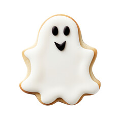 Cute Halloween Ghost Cookie Isolated on a Transparent Background