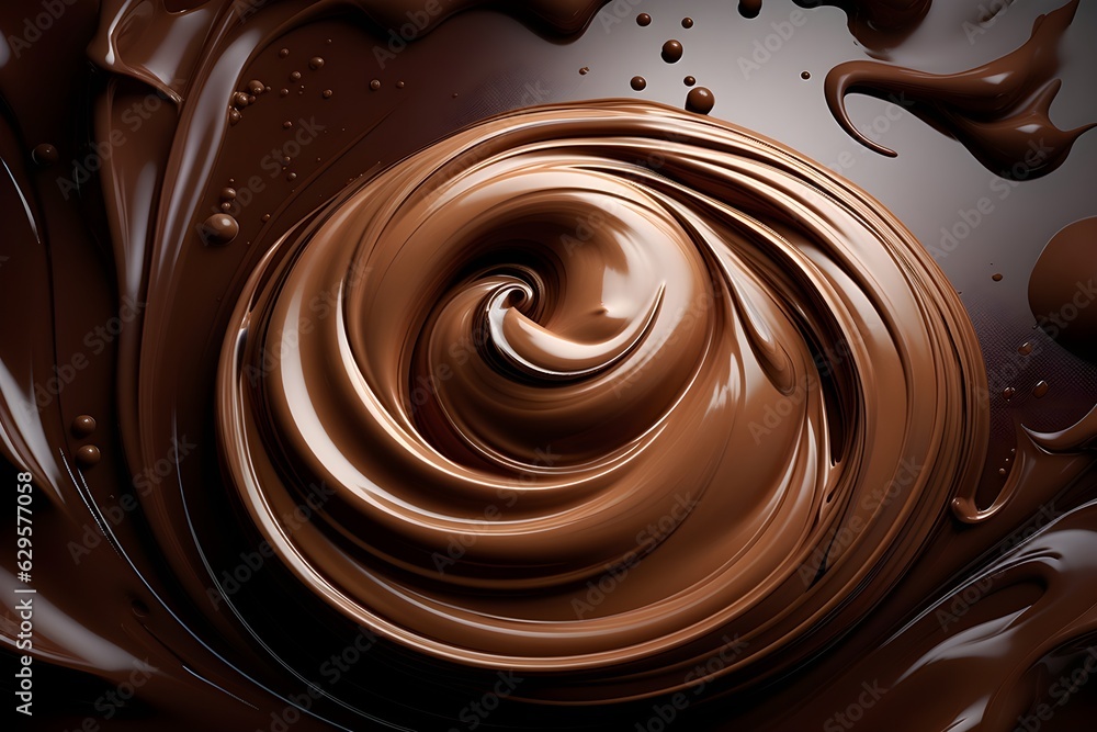 Chocolate swirl top view in the style of photo-realistic compositions created with Generative AI technology Chocolate swirl top view in the style of photo-realistic compositions created with Generative AI technology