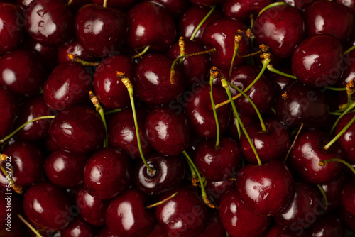 Close-up of ripe red cherries