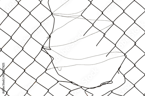 Canvastavla The texture of the metal mesh on a white background