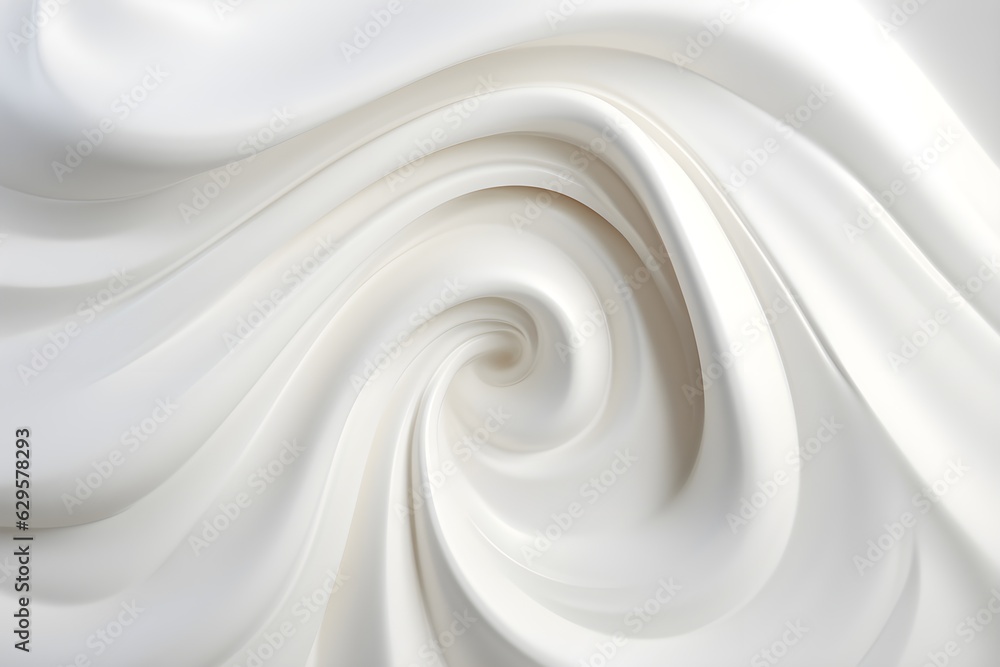 Photo-realistic white cream swirl created with Generative AI technology Photo-realistic white cream swirl created with Generative AI technology