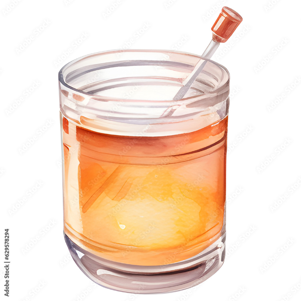 Glass of apple drink watercolor illustration Glass of apple drink watercolor illustration