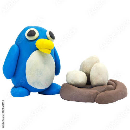 Handmade plasticine cute Penguin 