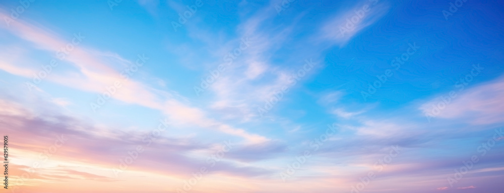 fantasy soft blue and yellow sunset sky. 
