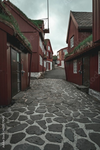 View of the old town of Torshavn  Faroe Islands