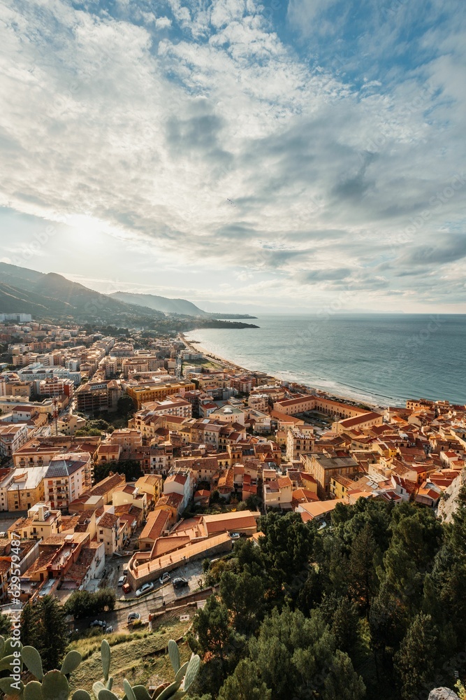 Aerial view of the picturesque town of Sicily, Italy