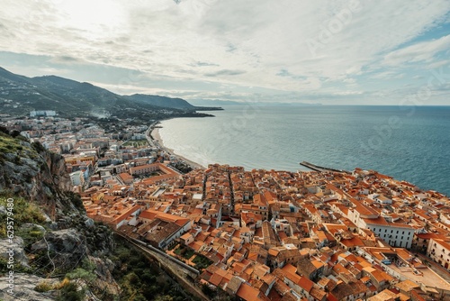 Aerial view of the picturesque town of Sicily, Italy