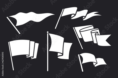 Flags set. Black and white images.