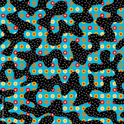 Abstract geometric Retro polka dot background. Patchwork style.