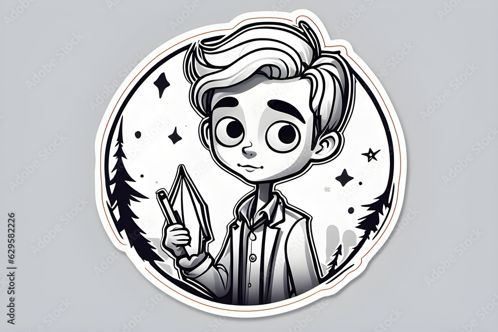 Fototapeta premium hand drawn vector illustration of an angel. Generative AI.