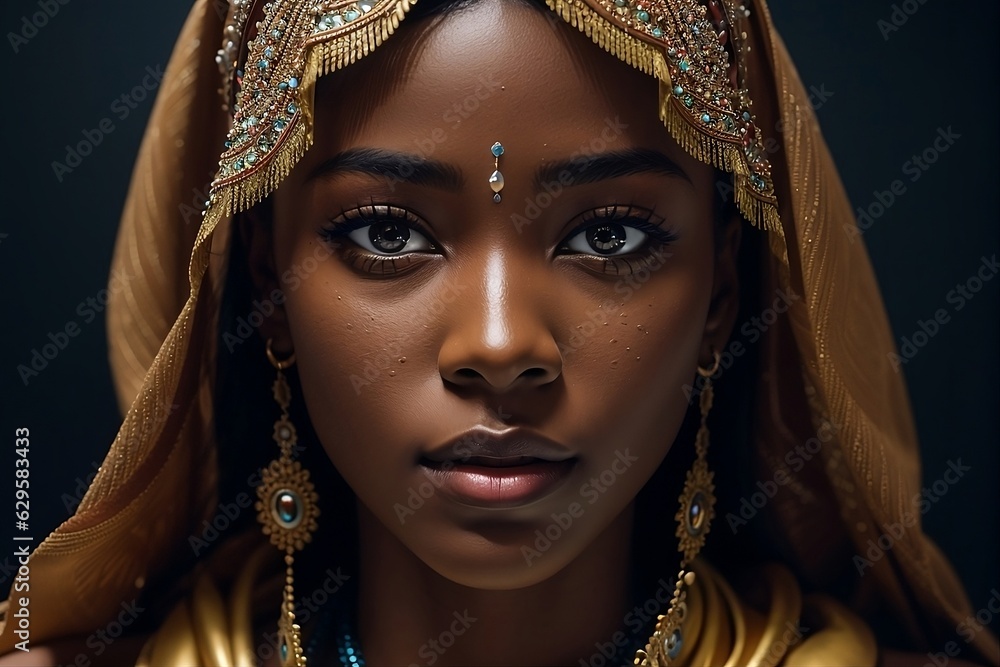 Beautiful black African woman portrait Stock Photo | Adobe Stock