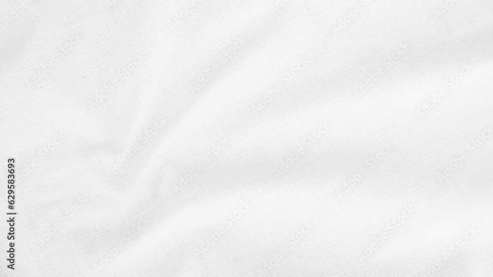 Organic Fabric cotton backdrop White linen canvas crumpled natural cotton fabric Natural handmade linen top view background  organic Eco textiles White Fabric linen texture