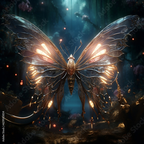 Magical butterfly in the forest