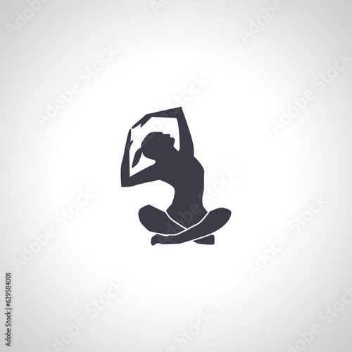 yoga icon. woman in yoga pose silhouette.
