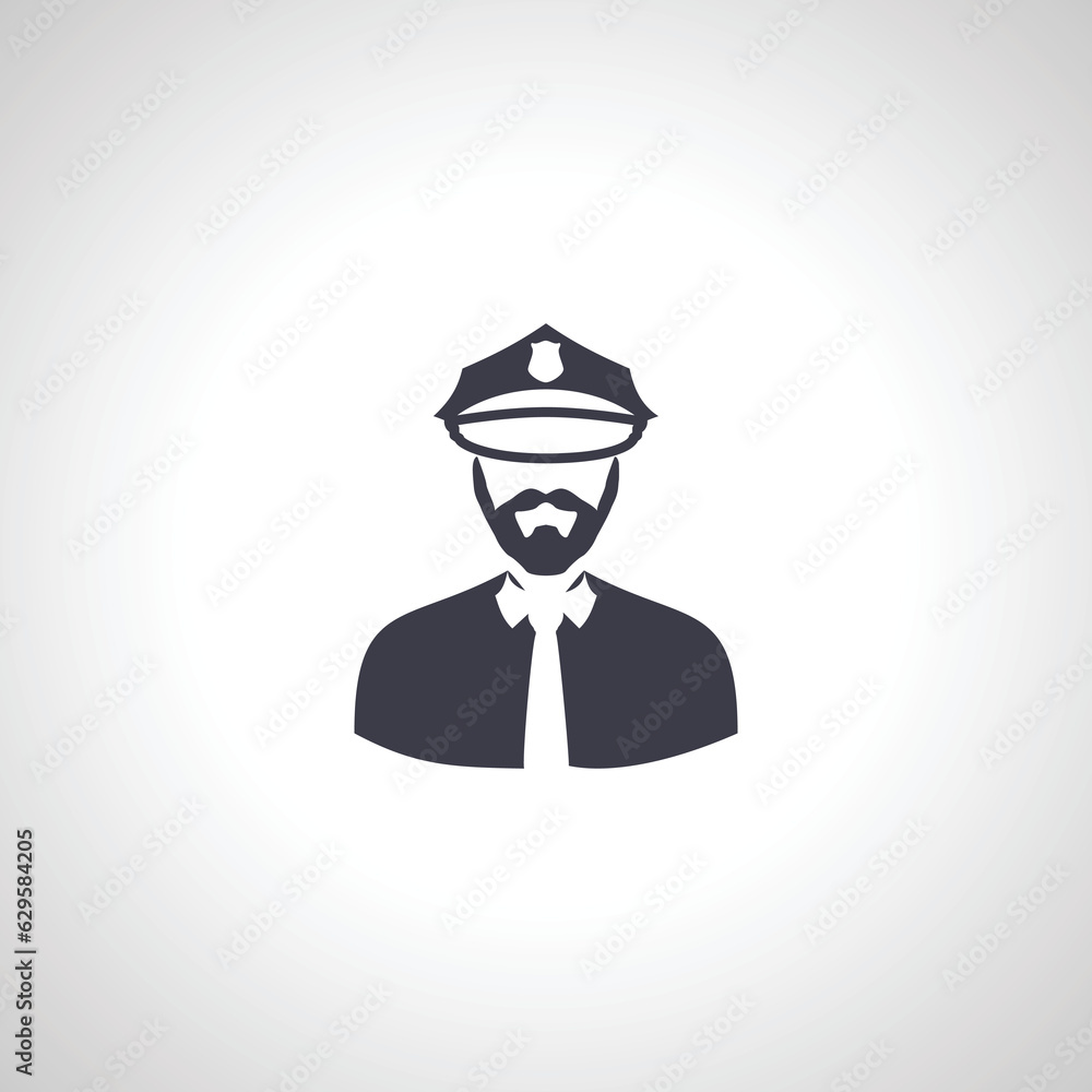 Police icon. Police officer avatar icon.