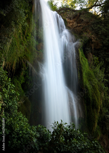 Impressive Cola de Caballo waterfall in the Monasterio de Piedra natural park, Zaragoza, Aragon, Spain