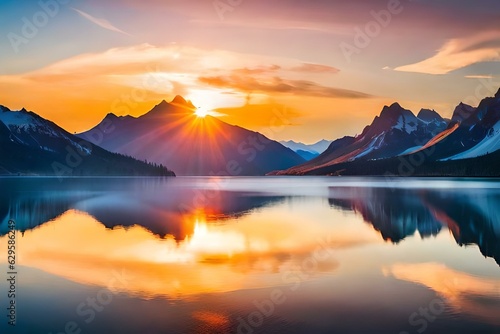 sunset over the lake © Maaz