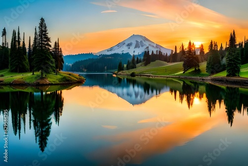 sunrise over the lake © Maaz