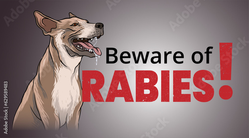 illustration of rabies warning in dogs photo