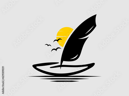 Sail Quill Logo design concept