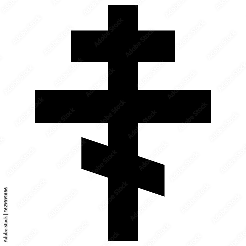 Orthodox cross icon. Flat design. Vector illustration